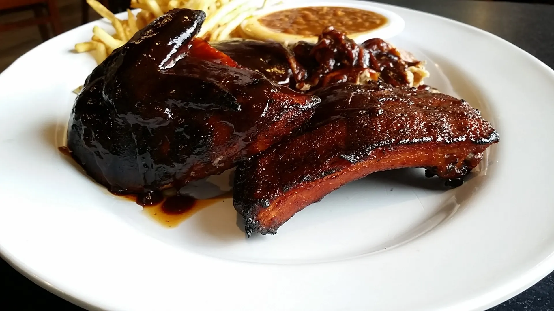 Sampler Platter. Ribs, Brisket, Pulled Pork, Chicken