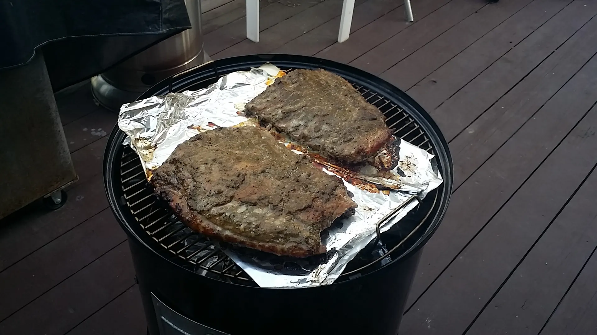 Grilling away